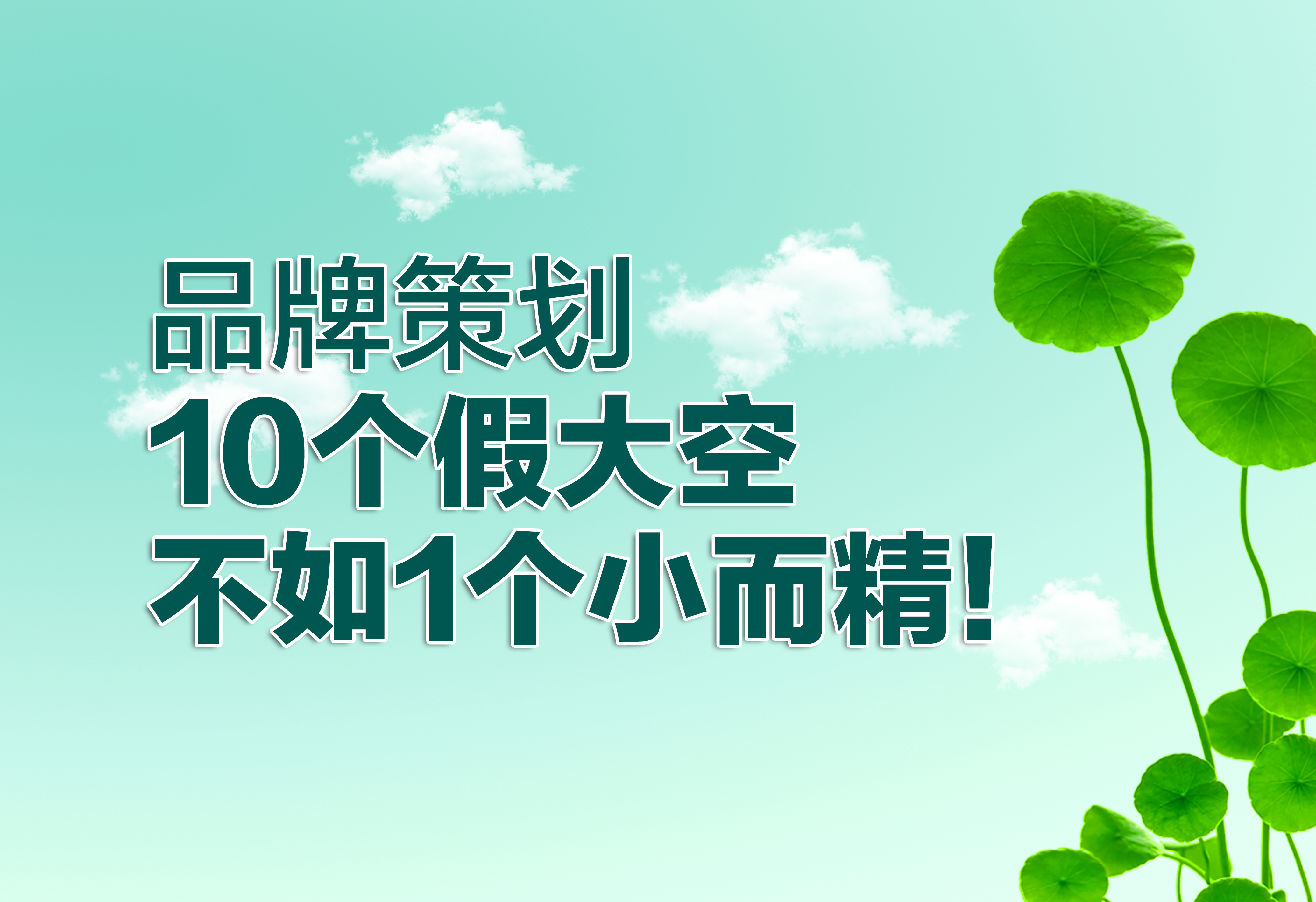 品牌策劃：10個(gè)假大空不如1個(gè)小而精！